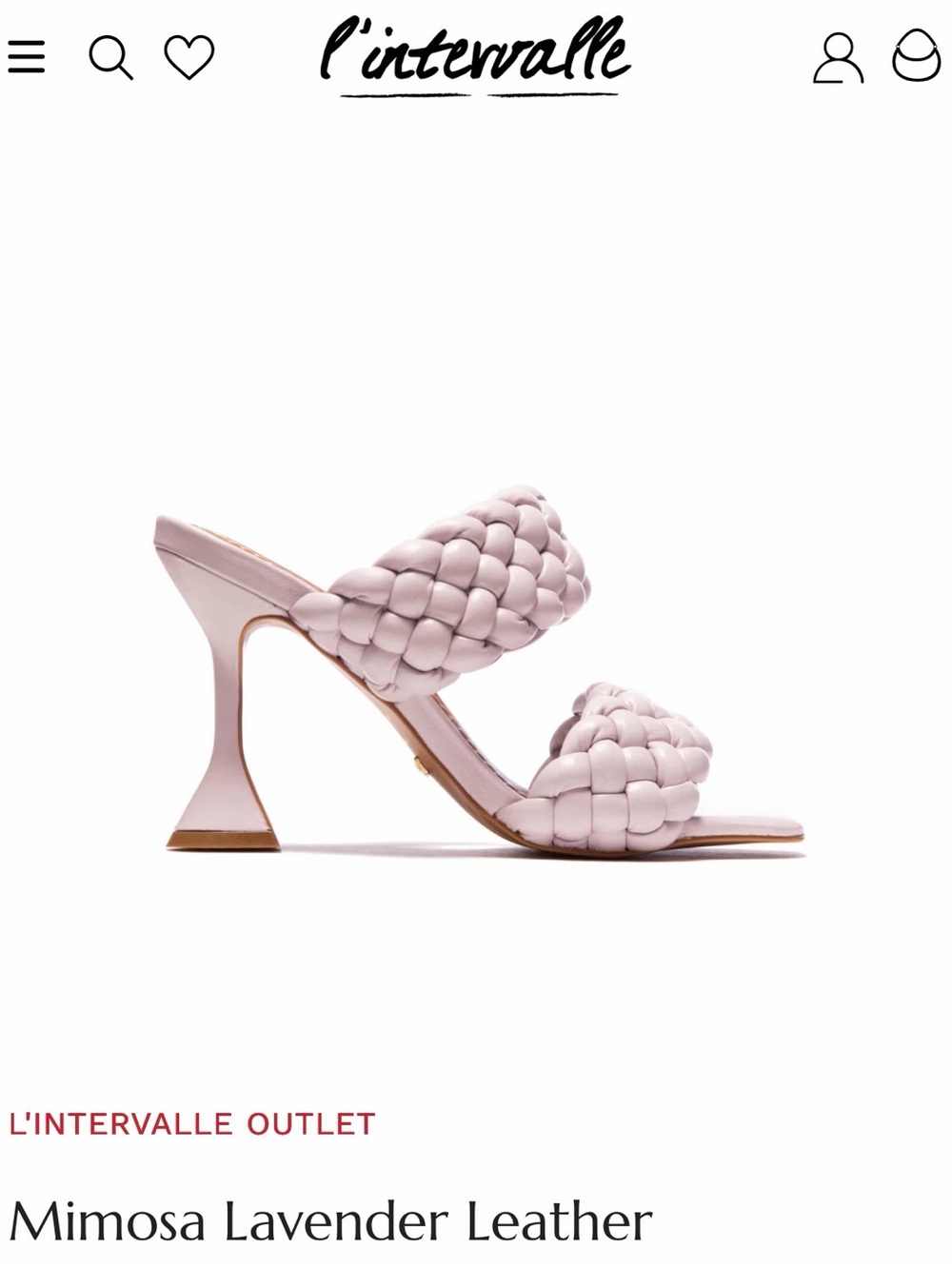 L'INTERVALLE Lavender Braided Two-Strap Flared Heel Sandal